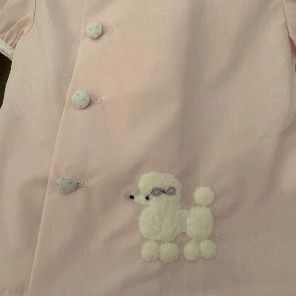 Petit Ami Pink Poodle Two-Piece Diaper Cover Set